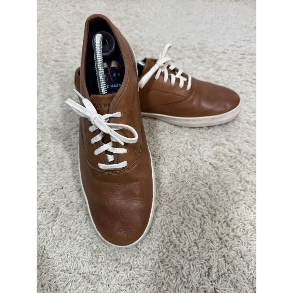 Cole Hahn Mens Nantucket Deck Sneakers Shoes C27986 Size 10M British Tan Leather